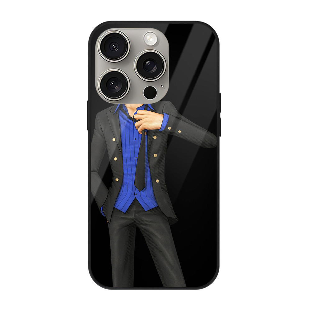 （画像用） ワンピース サンジ ONE PIECE Sanji 【iPhone15Pro対応】スマホケース 耐衝撃＆黄変防止 背面ガラス