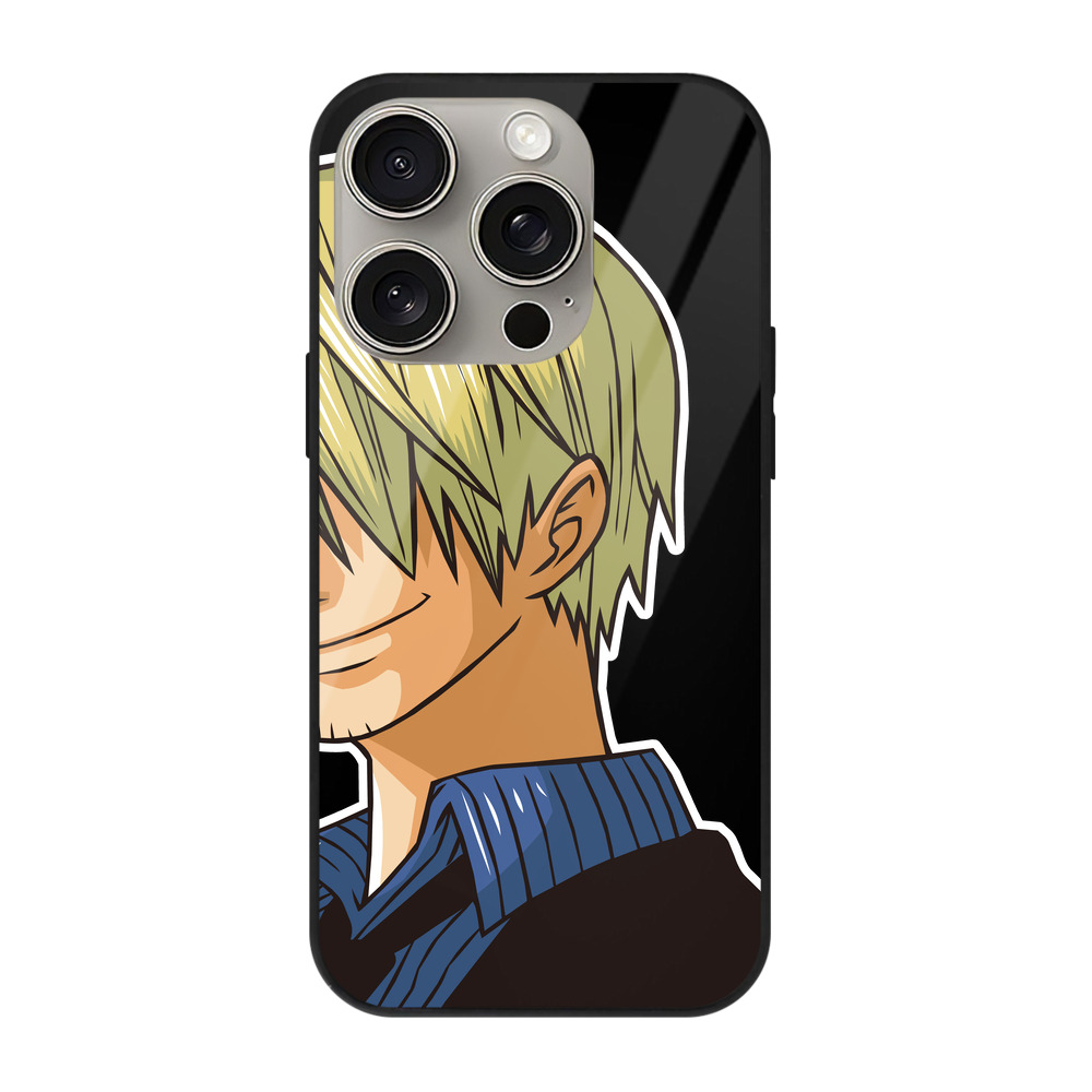 （画像用） ワンピース サンジ ONE PIECE Sanji 【iPhone15Pro対応】スマホケース 耐衝撃＆黄変防止 背面ガラス