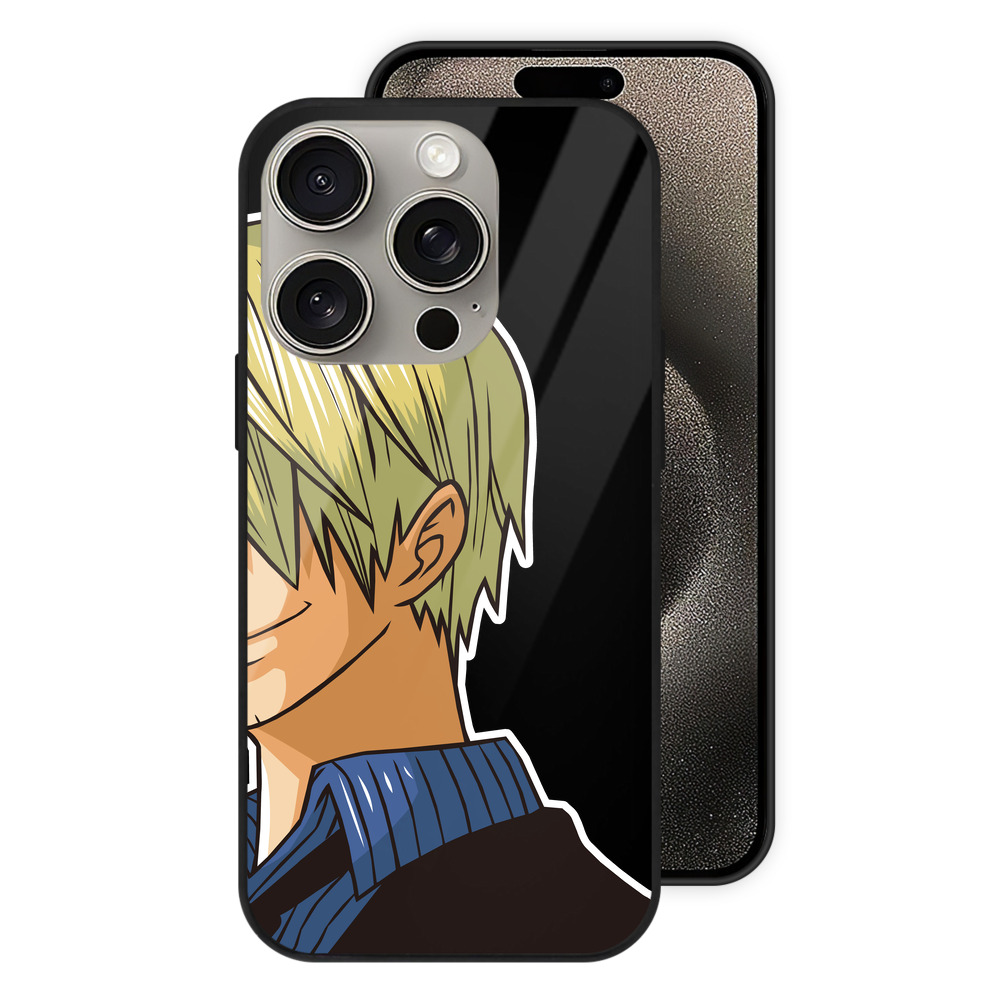 （画像用） ワンピース サンジ ONE PIECE Sanji 【iPhone15Pro対応】スマホケース 耐衝撃＆黄変防止 背面ガラス