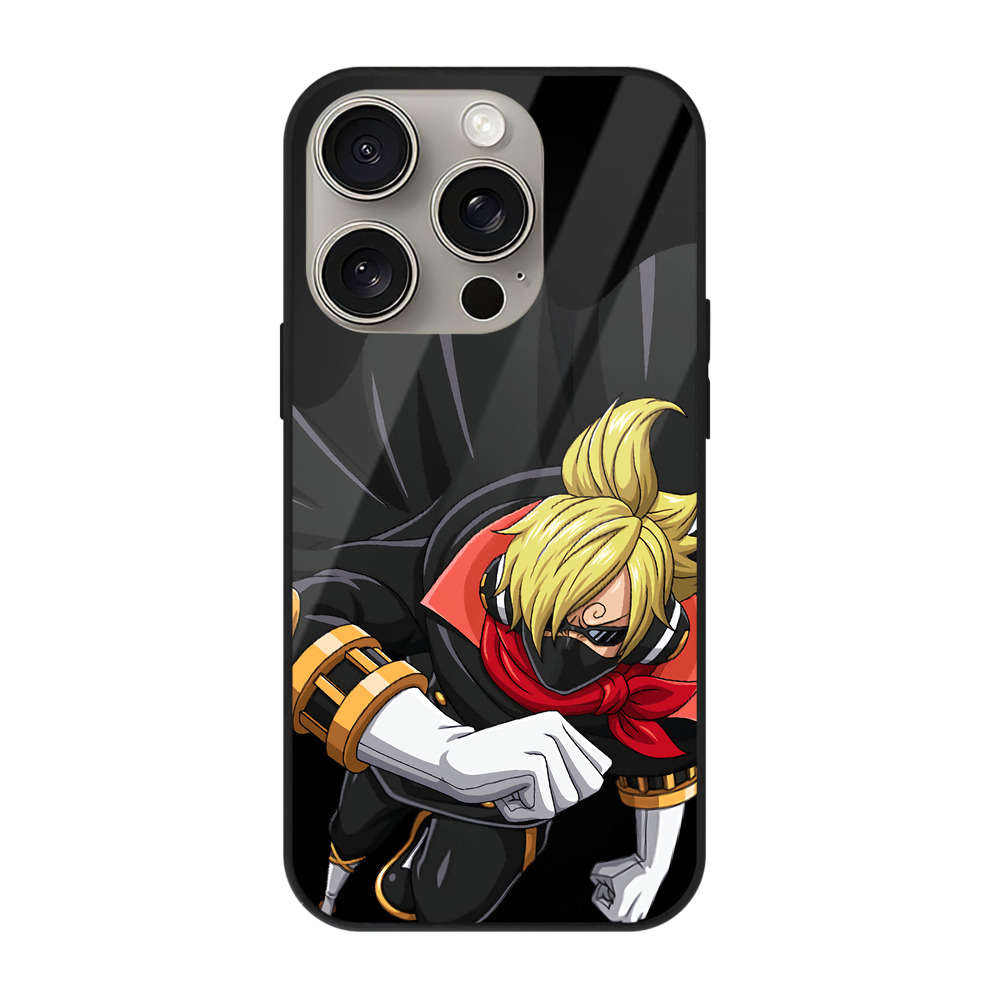 （画像用） ワンピース サンジ ONE PIECE Sanji 【iPhone15Pro対応】スマホケース 耐衝撃＆黄変防止 背面ガラス