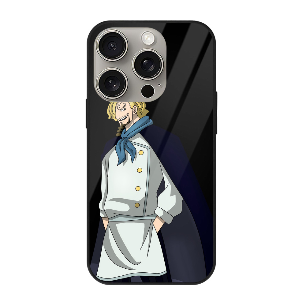 （画像用） ワンピース サンジ ONE PIECE Sanji 【iPhone15Pro対応】スマホケース 耐衝撃＆黄変防止 背面ガラス