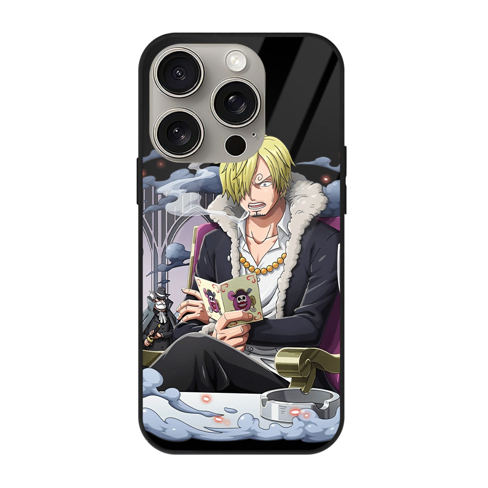 （画像用） ワンピース サンジ ONE PIECE Sanji 【iPhone15Pro対応】スマホケース 耐衝撃＆黄変防止 背面ガラス