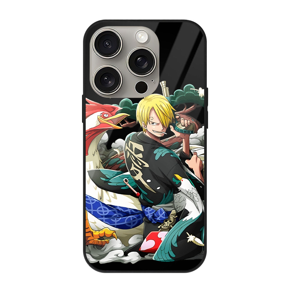 （画像用） ワンピース サンジ ONE PIECE Sanji 【iPhone15Pro対応】スマホケース 耐衝撃＆黄変防止 背面ガラス