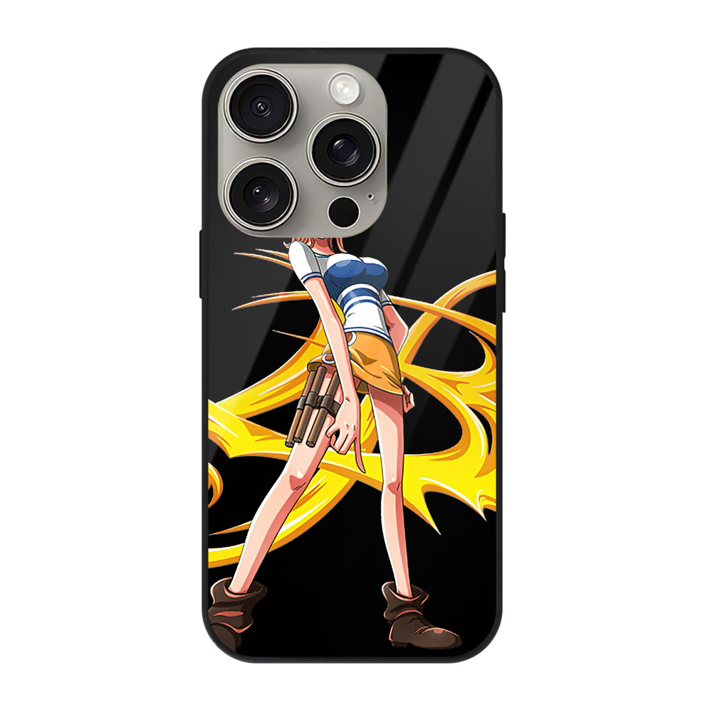 （画像用） ワンピース ナミ ONE PIECE Nami 【iPhone15Pro対応】スマホケース 耐衝撃＆黄変防止 背面ガラス