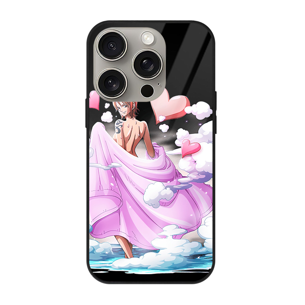 （画像用） ワンピース ナミ ONE PIECE Nami 【iPhone15Pro対応】スマホケース 耐衝撃＆黄変防止 背面ガラス