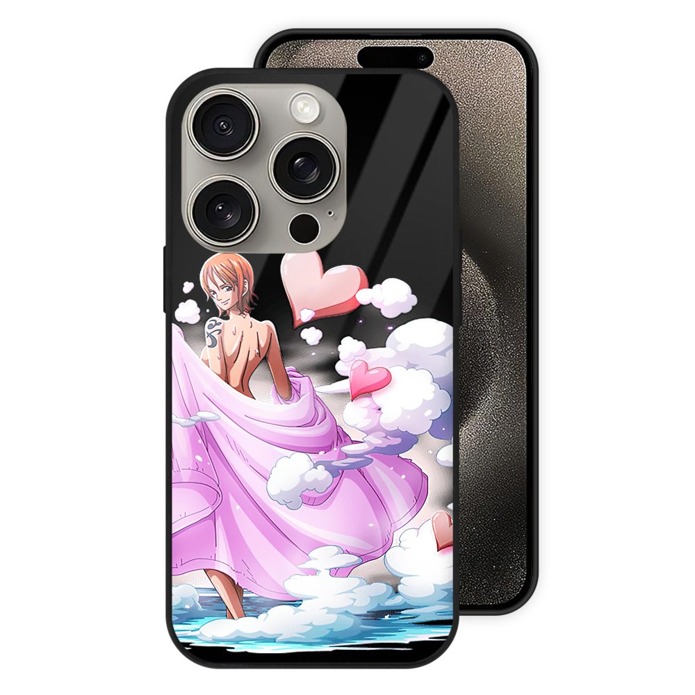 （画像用） ワンピース ナミ ONE PIECE Nami 【iPhone15Pro対応】スマホケース 耐衝撃＆黄変防止 背面ガラス