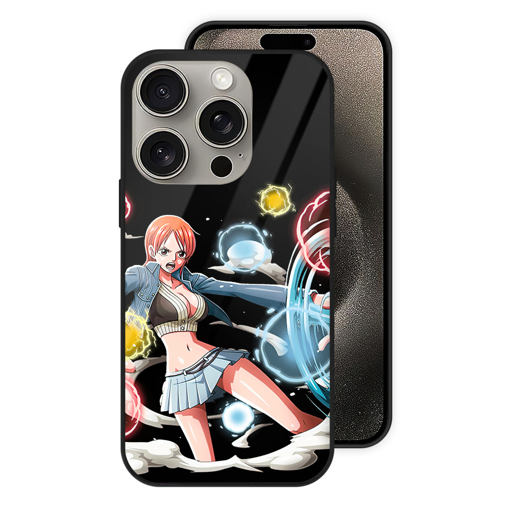 （画像用） ワンピース ナミ ONE PIECE Nami 【iPhone15Pro対応】スマホケース 耐衝撃＆黄変防止 背面ガラス