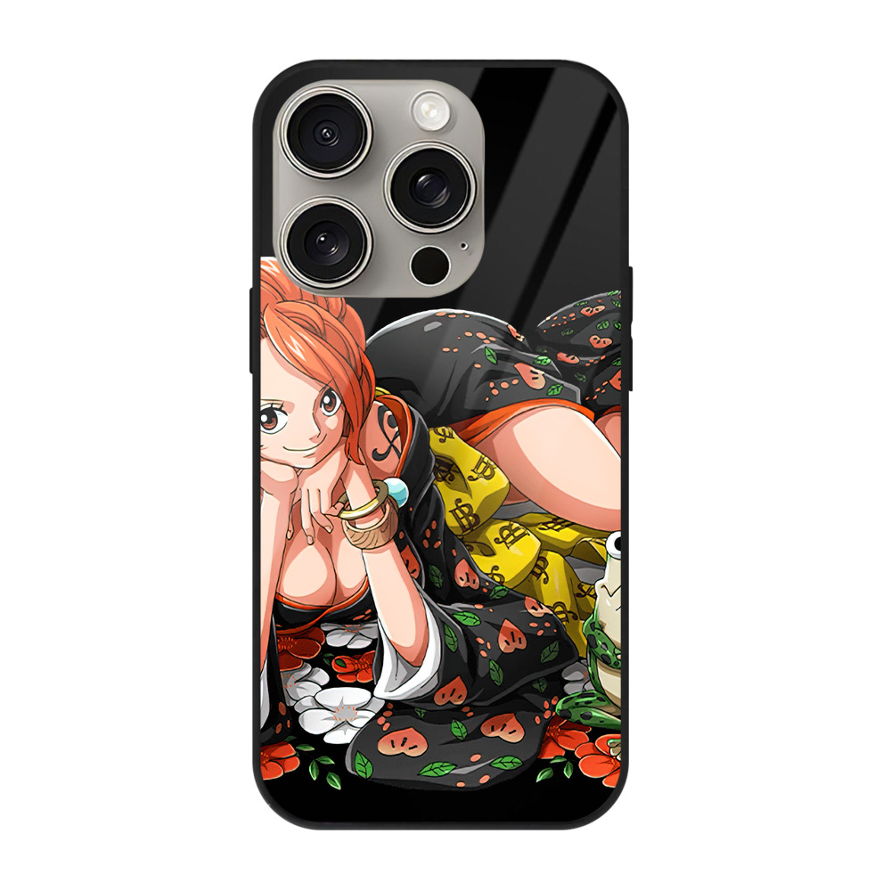 （画像用） ワンピース ナミ ONE PIECE Nami 【iPhone15Pro対応】スマホケース 耐衝撃＆黄変防止 背面ガラス
