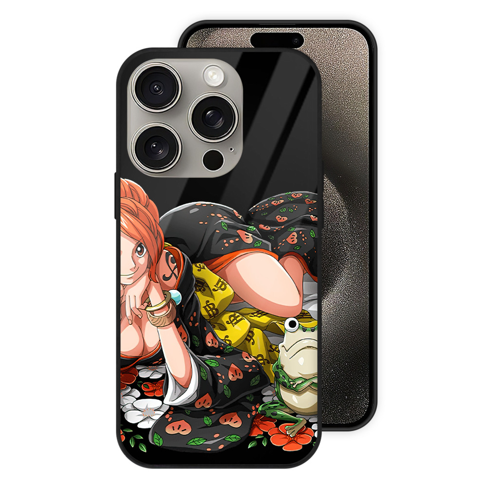 （画像用） ワンピース ナミ ONE PIECE Nami 【iPhone15Pro対応】スマホケース 耐衝撃＆黄変防止 背面ガラス