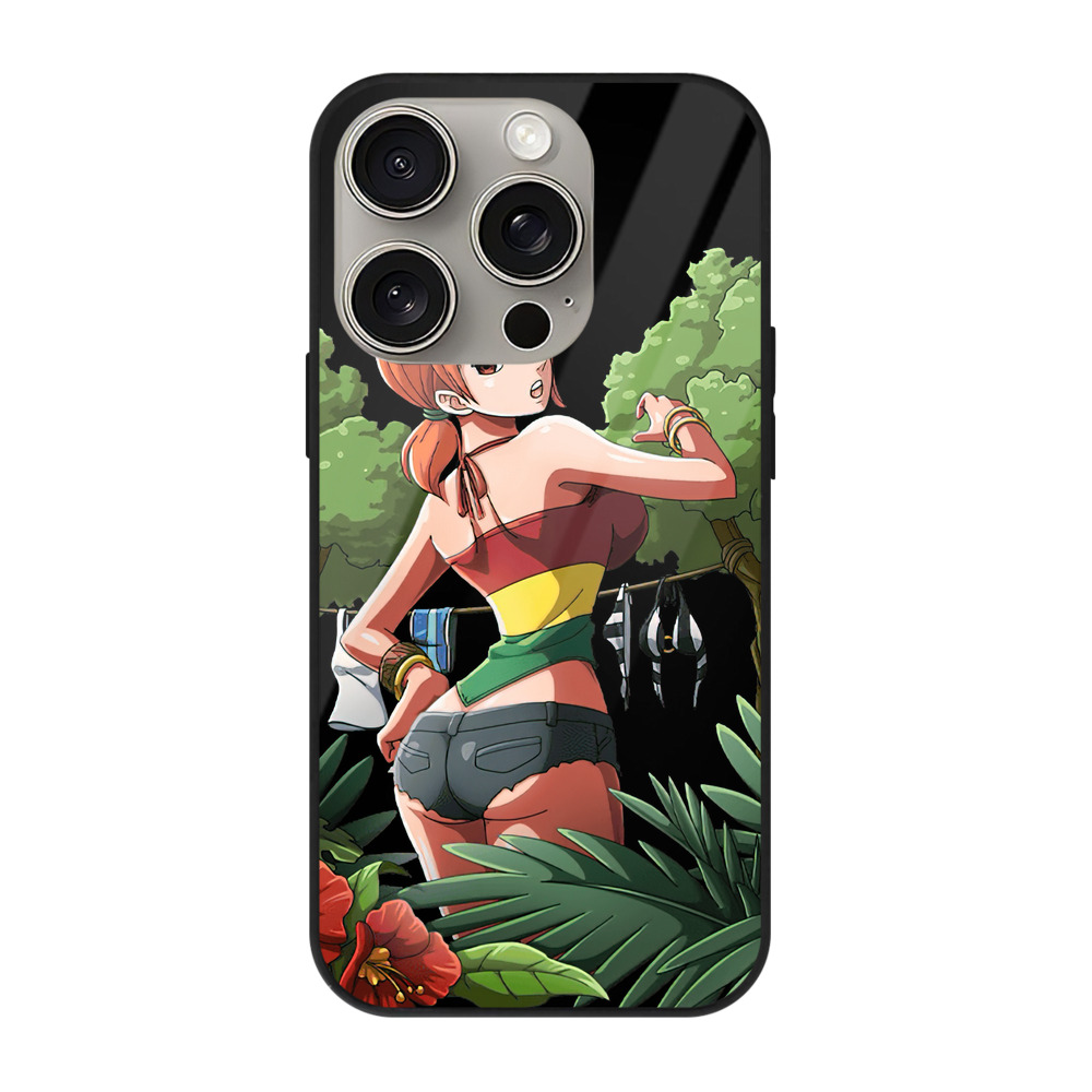 （画像用） ワンピース ナミ ONE PIECE Nami 【iPhone15Pro対応】スマホケース 耐衝撃＆黄変防止 背面ガラス