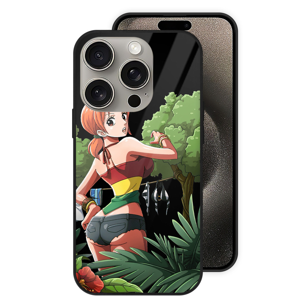 （画像用） ワンピース ナミ ONE PIECE Nami 【iPhone15Pro対応】スマホケース 耐衝撃＆黄変防止 背面ガラス