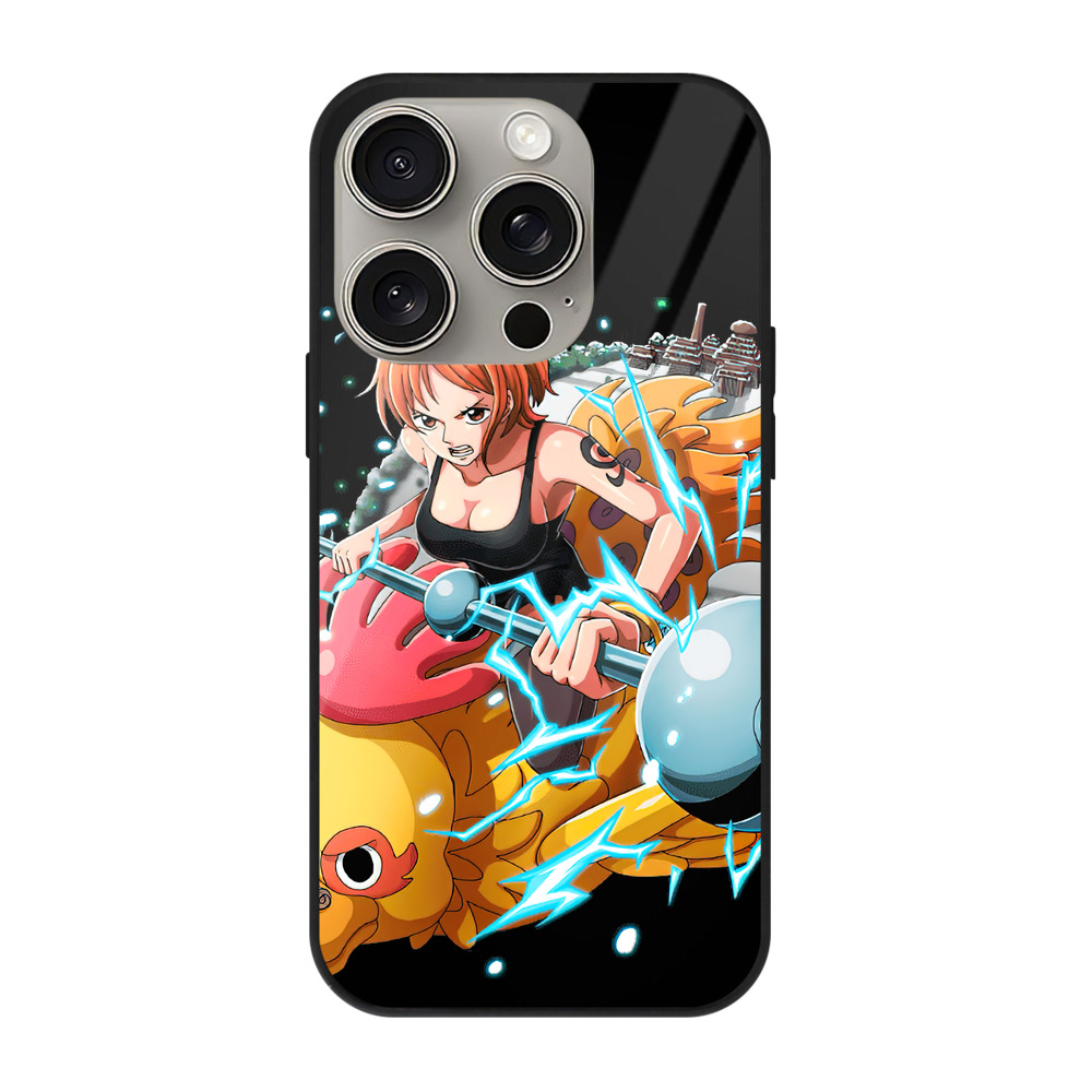 （画像用） ワンピース ナミ ONE PIECE Nami 【iPhone15Pro対応】スマホケース 耐衝撃＆黄変防止 背面ガラス