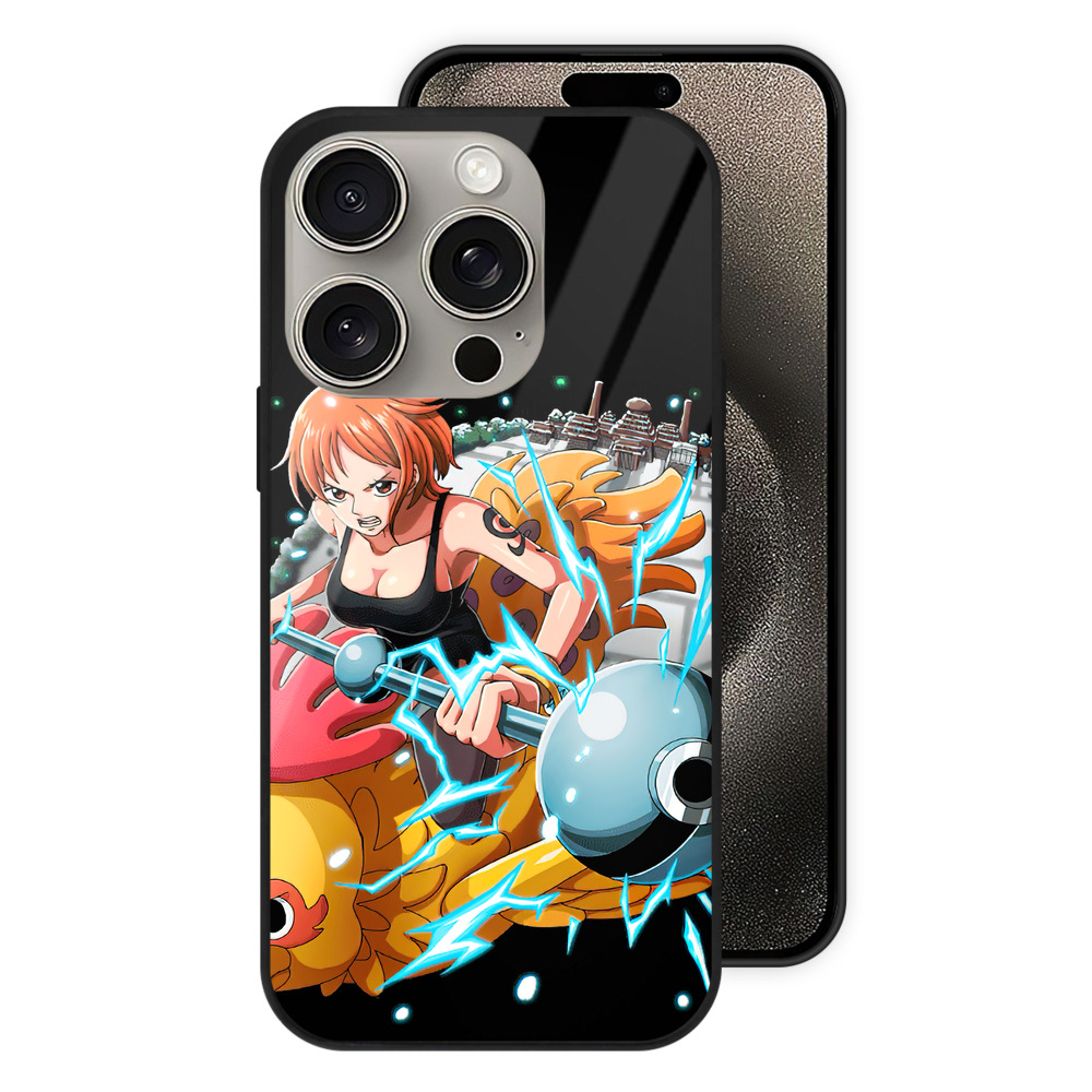 （画像用） ワンピース ナミ ONE PIECE Nami 【iPhone15Pro対応】スマホケース 耐衝撃＆黄変防止 背面ガラス