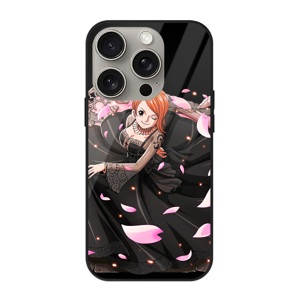 （画像用） ワンピース ナミ ONE PIECE Nami 【iPhone15Pro対応】スマホケース 耐衝撃＆黄変防止 背面ガラス
