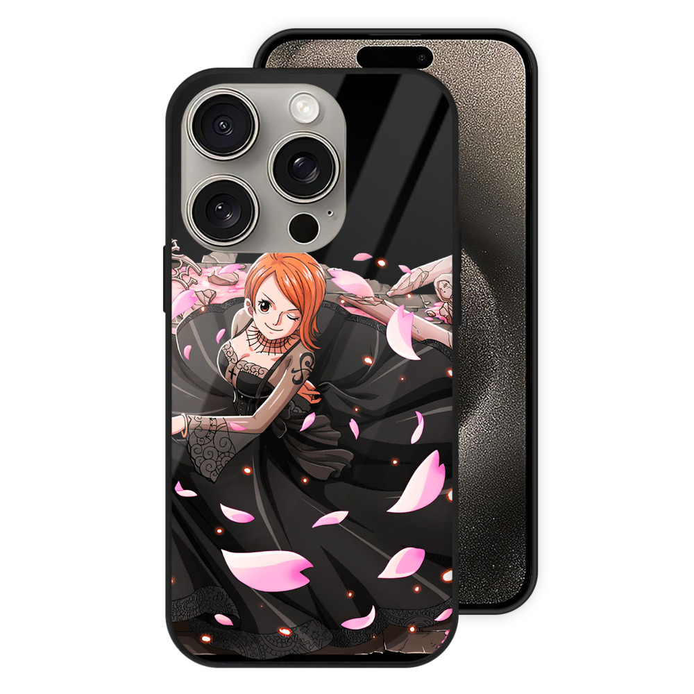 （画像用） ワンピース ナミ ONE PIECE Nami 【iPhone15Pro対応】スマホケース 耐衝撃＆黄変防止 背面ガラス