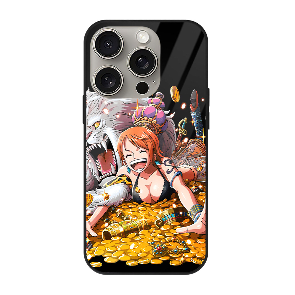 （画像用） ワンピース ナミ ONE PIECE Nami 【iPhone15Pro対応】スマホケース 耐衝撃＆黄変防止 背面ガラス