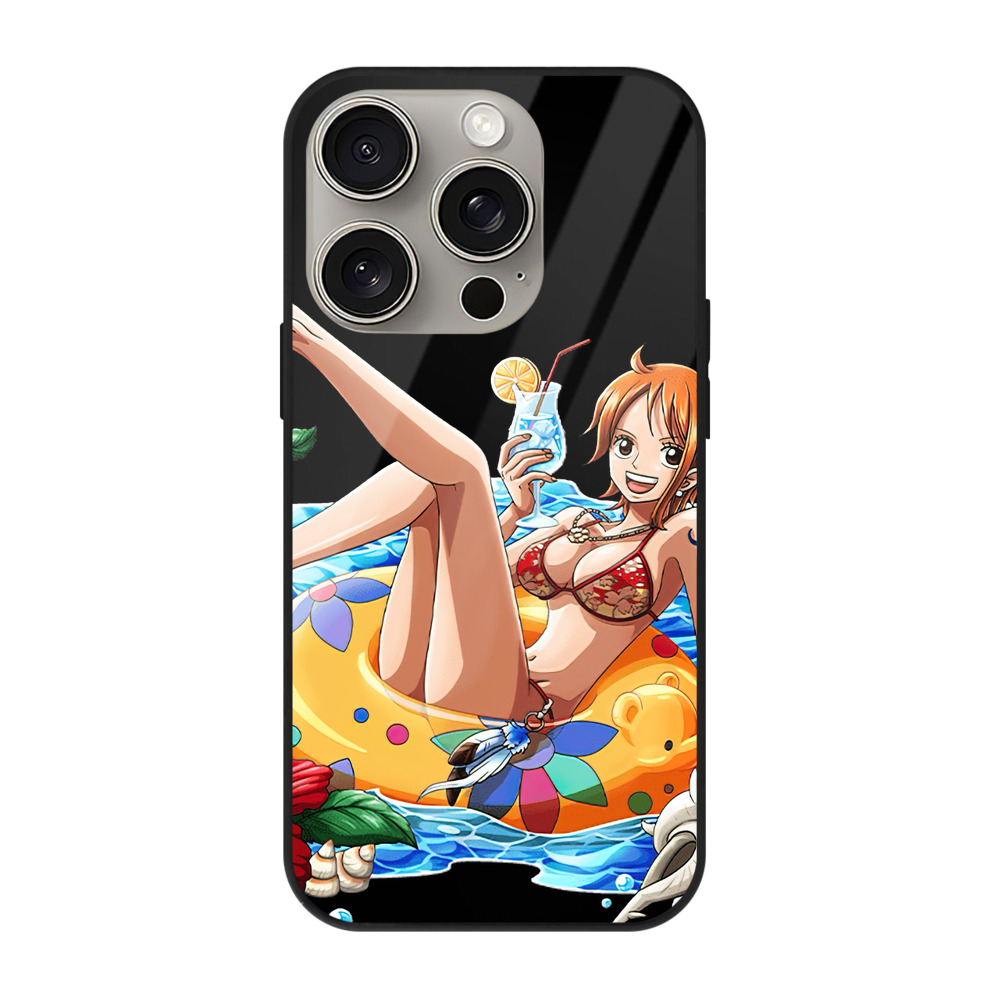 （画像用） ワンピース ナミ ONE PIECE Nami 【iPhone15Pro対応】スマホケース 耐衝撃＆黄変防止 背面ガラス