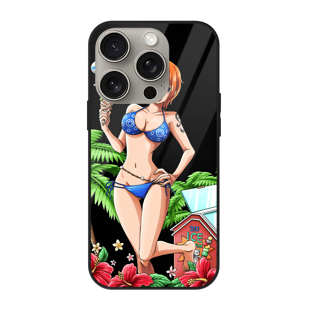 （画像用） ワンピース ナミ ONE PIECE Nami 【iPhone15Pro対応】スマホケース 耐衝撃＆黄変防止 背面ガラス