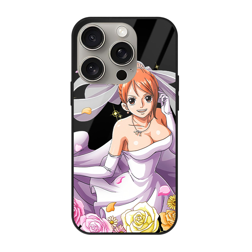 （画像用） ワンピース ナミ ONE PIECE Nami 【iPhone15Pro対応】スマホケース 耐衝撃＆黄変防止 背面ガラス