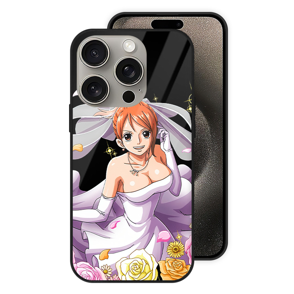 （画像用） ワンピース ナミ ONE PIECE Nami 【iPhone15Pro対応】スマホケース 耐衝撃＆黄変防止 背面ガラス