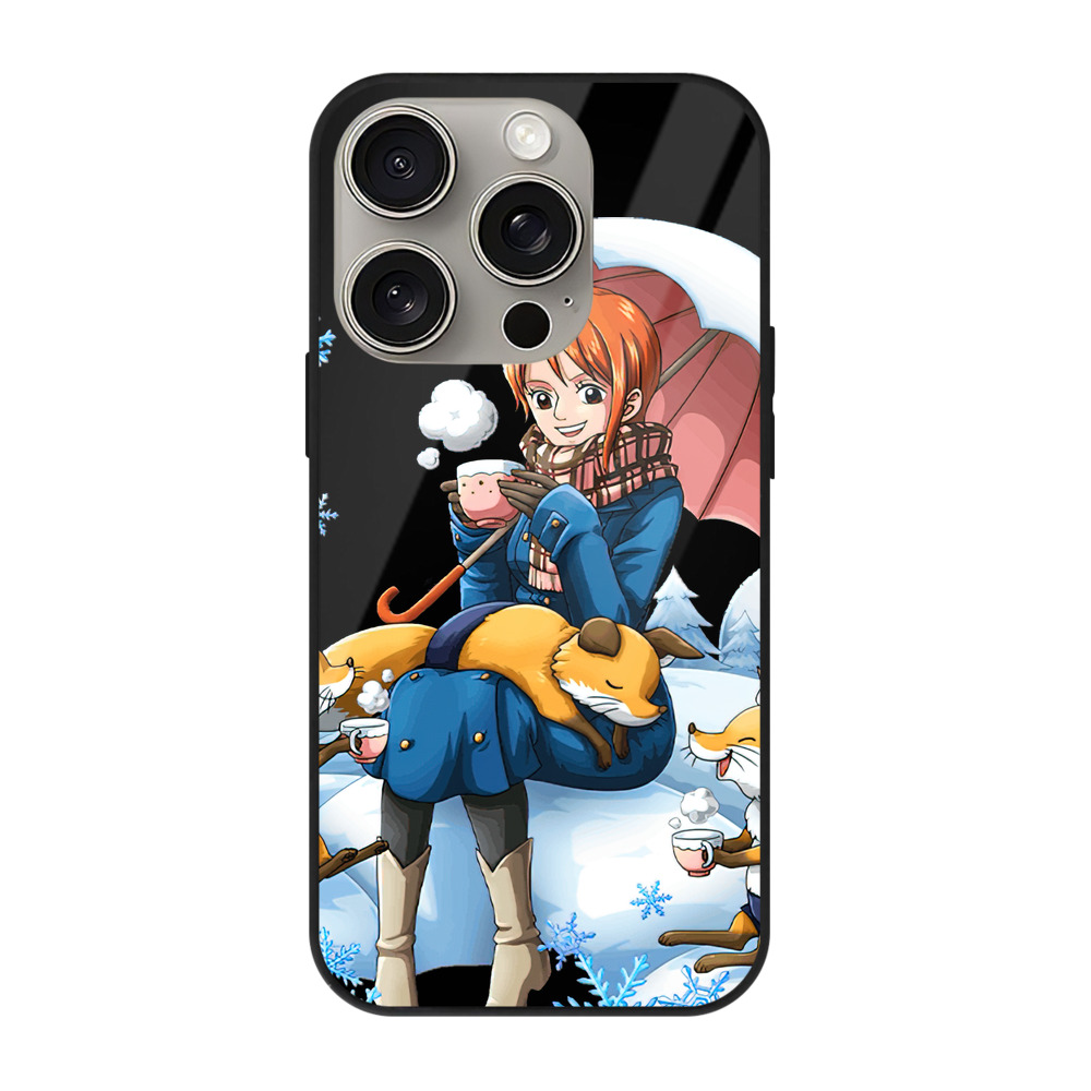 （画像用） ワンピース ナミ ONE PIECE Nami 【iPhone15Pro対応】スマホケース 耐衝撃＆黄変防止 背面ガラス