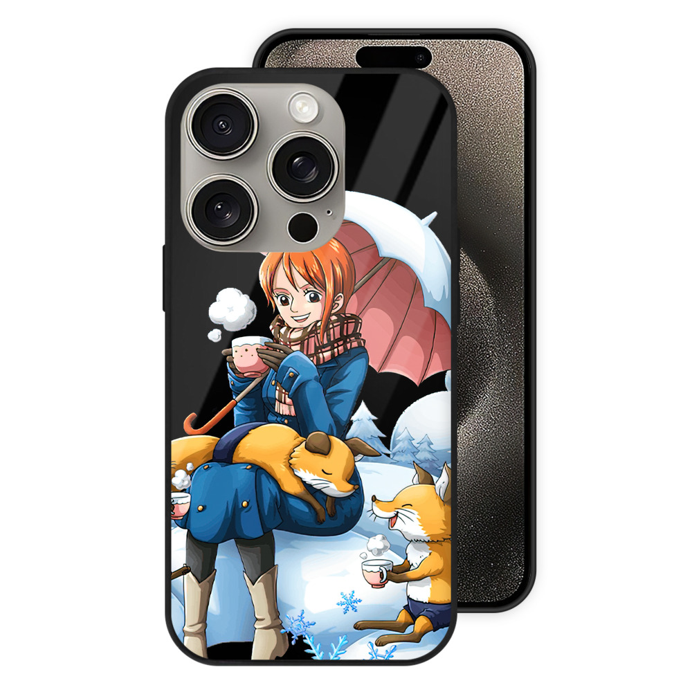 （画像用） ワンピース ナミ ONE PIECE Nami 【iPhone15Pro対応】スマホケース 耐衝撃＆黄変防止 背面ガラス