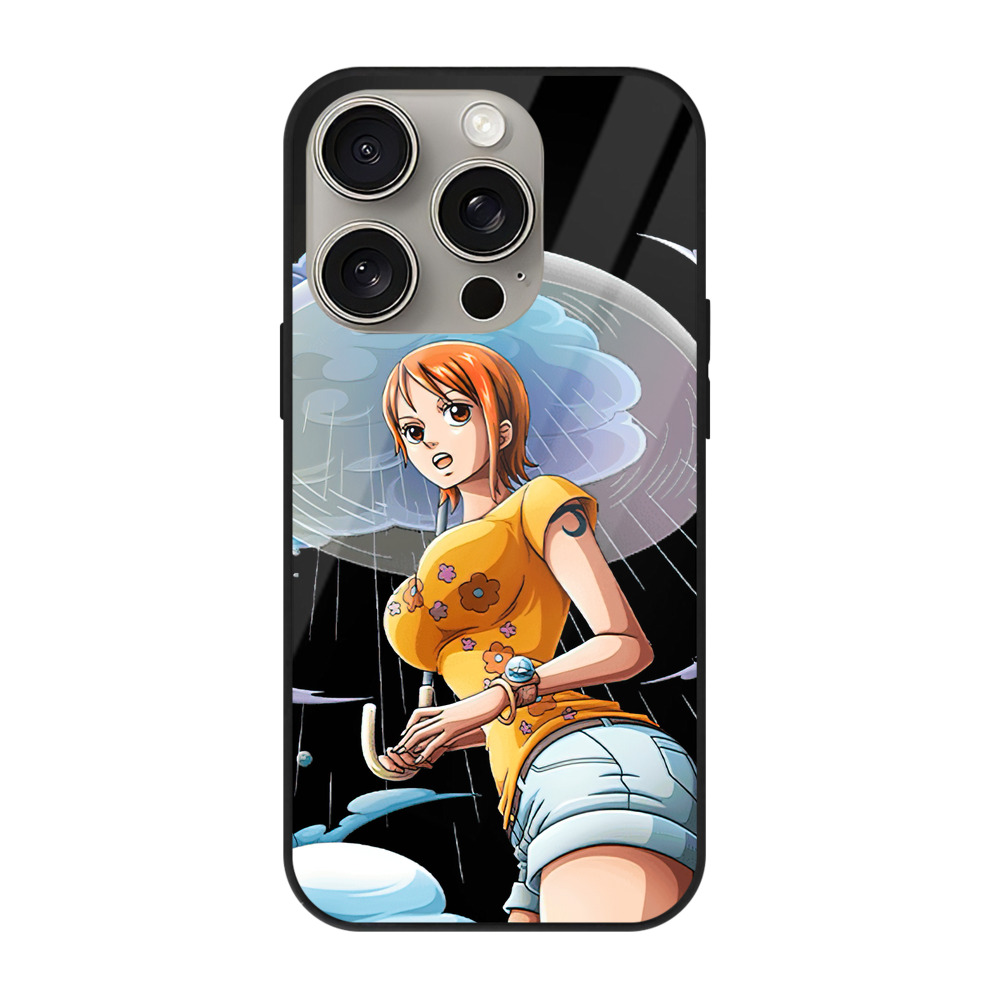 （画像用） ワンピース ナミ ONE PIECE Nami 【iPhone15Pro対応】スマホケース 耐衝撃＆黄変防止 背面ガラス