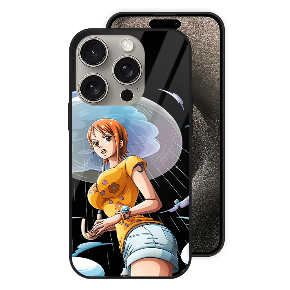 （画像用） ワンピース ナミ ONE PIECE Nami 【iPhone15Pro対応】スマホケース 耐衝撃＆黄変防止 背面ガラス
