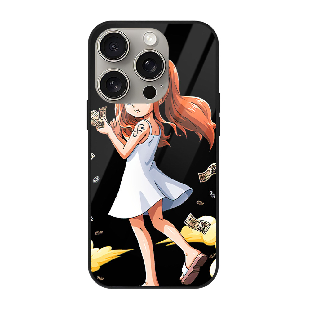 （画像用） ワンピース ナミ ONE PIECE Nami 【iPhone15Pro対応】スマホケース 耐衝撃＆黄変防止 背面ガラス