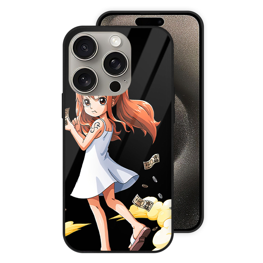 （画像用） ワンピース ナミ ONE PIECE Nami 【iPhone15Pro対応】スマホケース 耐衝撃＆黄変防止 背面ガラス