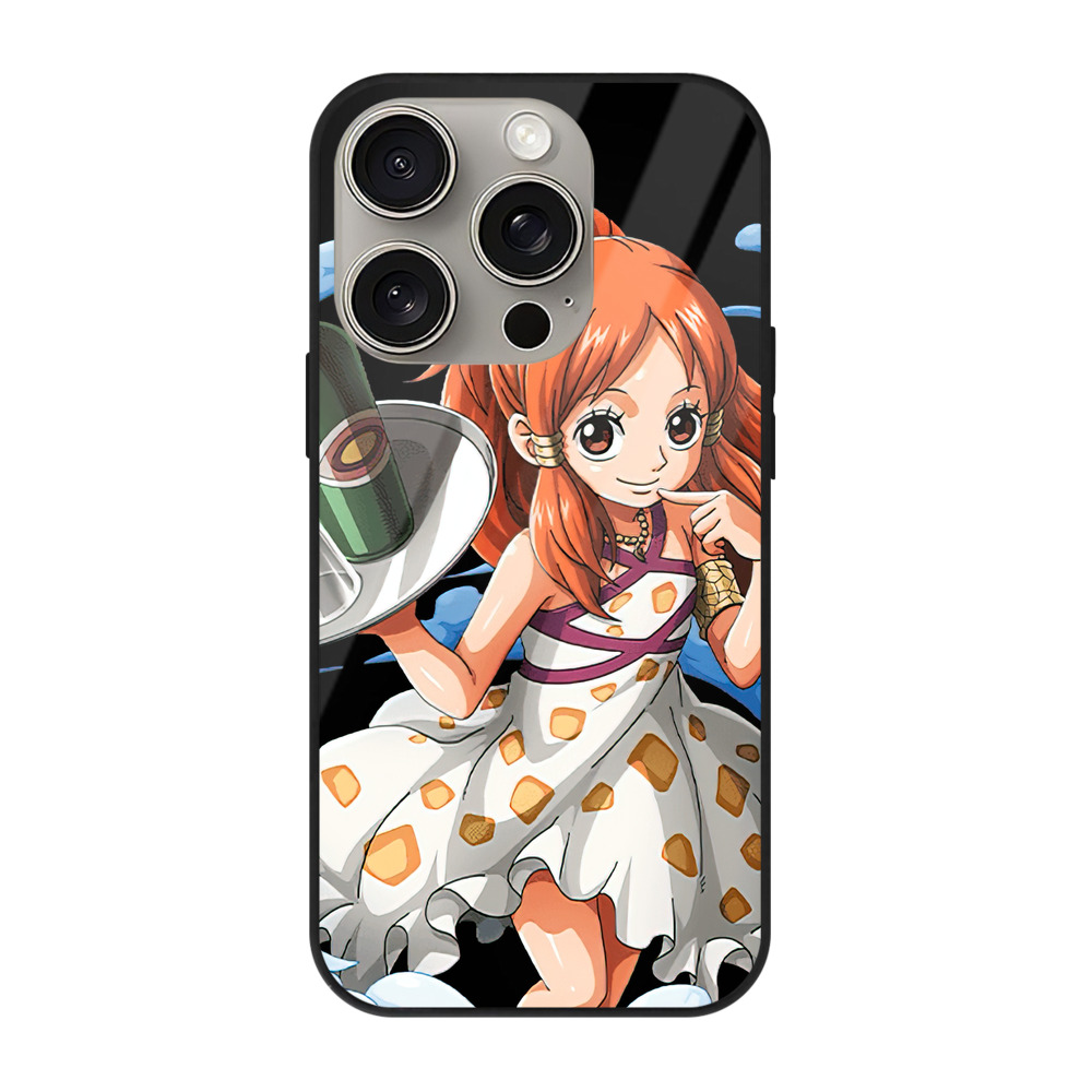 （画像用） ワンピース ナミ ONE PIECE Nami 【iPhone15Pro対応】スマホケース 耐衝撃＆黄変防止 背面ガラス
