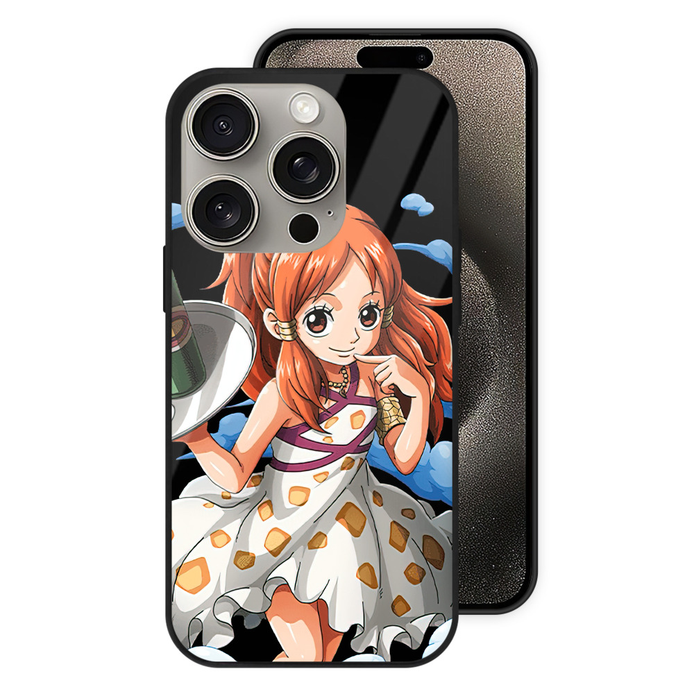 （画像用） ワンピース ナミ ONE PIECE Nami 【iPhone15Pro対応】スマホケース 耐衝撃＆黄変防止 背面ガラス
