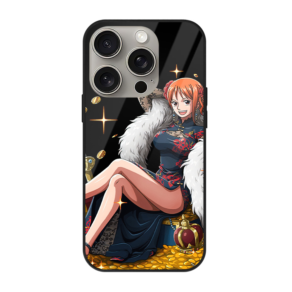 （画像用） ワンピース ナミ ONE PIECE Nami 【iPhone15Pro対応】スマホケース 耐衝撃＆黄変防止 背面ガラス