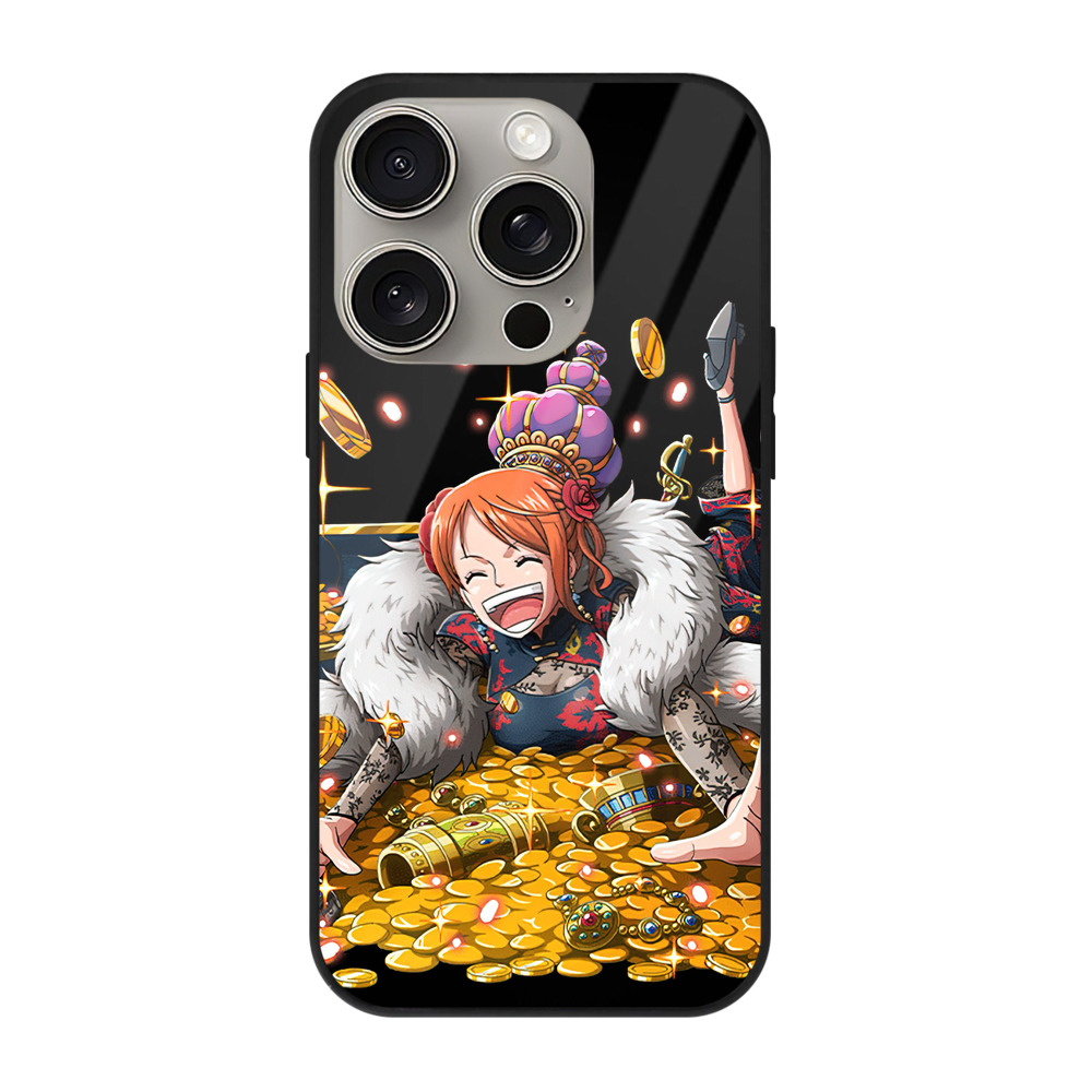 （画像用） ワンピース ナミ ONE PIECE Nami 【iPhone15Pro対応】スマホケース 耐衝撃＆黄変防止 背面ガラス