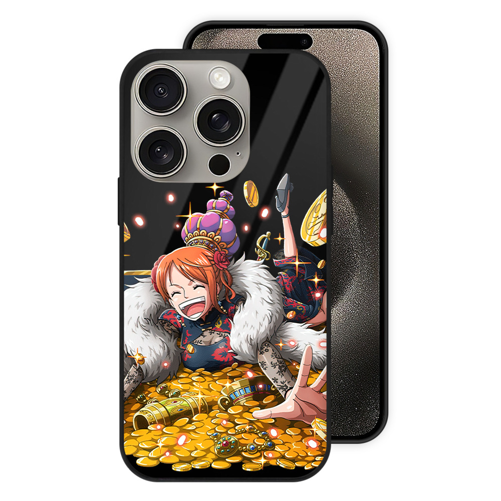 （画像用） ワンピース ナミ ONE PIECE Nami 【iPhone15Pro対応】スマホケース 耐衝撃＆黄変防止 背面ガラス