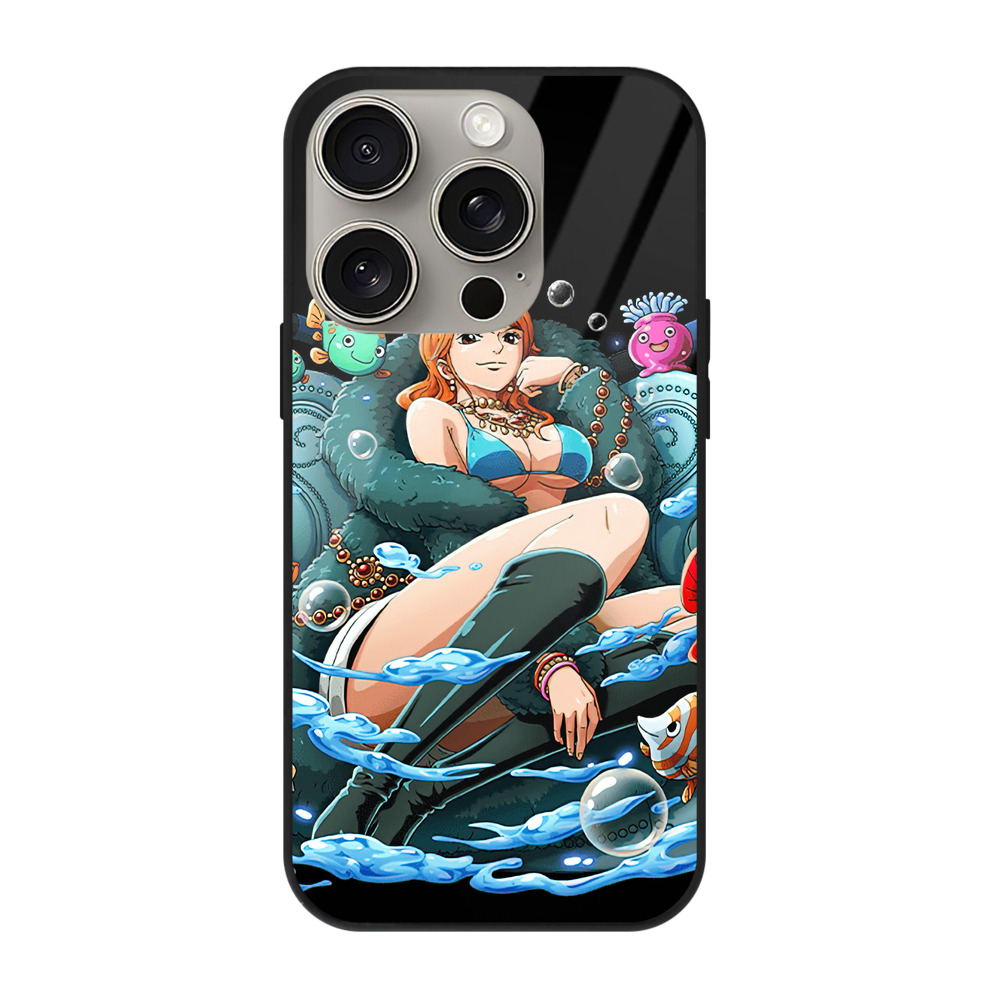 （画像用） ワンピース ナミ ONE PIECE Nami 【iPhone15Pro対応】スマホケース 耐衝撃＆黄変防止 背面ガラス