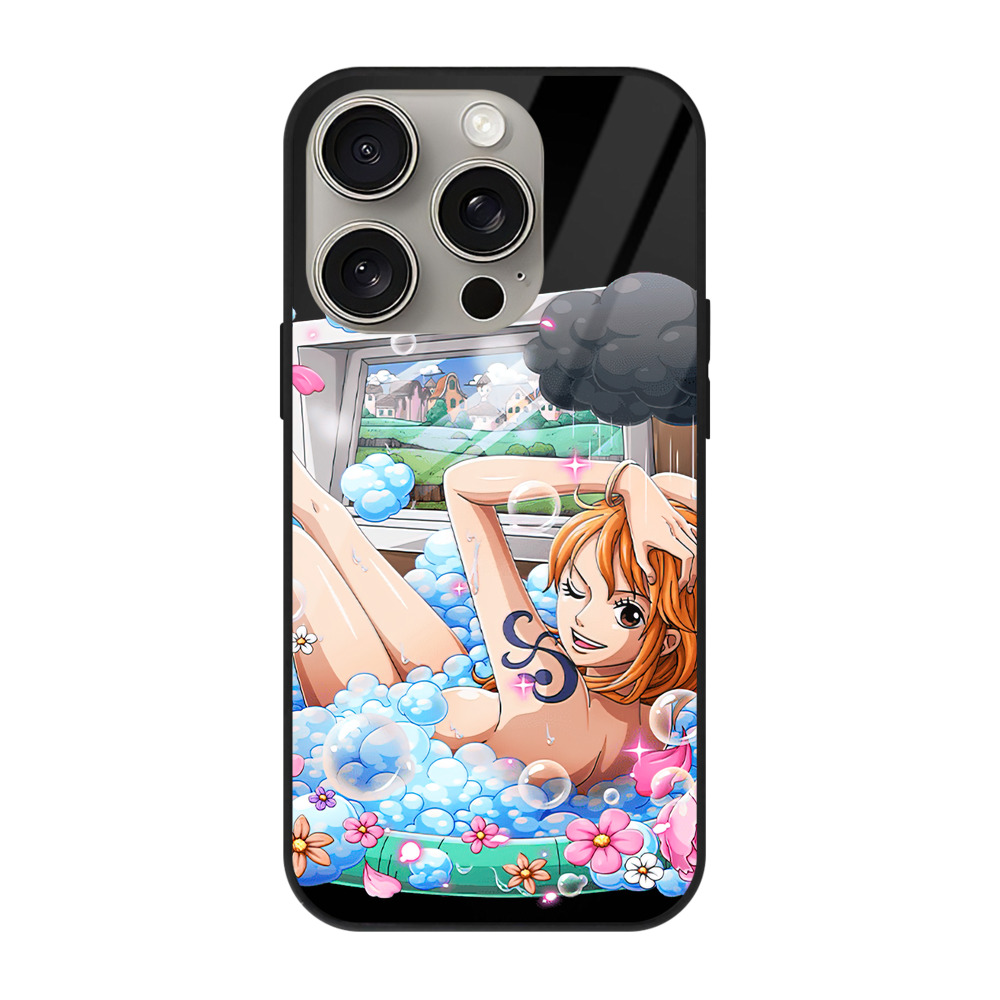 （画像用） ワンピース ナミ ONE PIECE Nami 【iPhone15Pro対応】スマホケース 耐衝撃＆黄変防止 背面ガラス