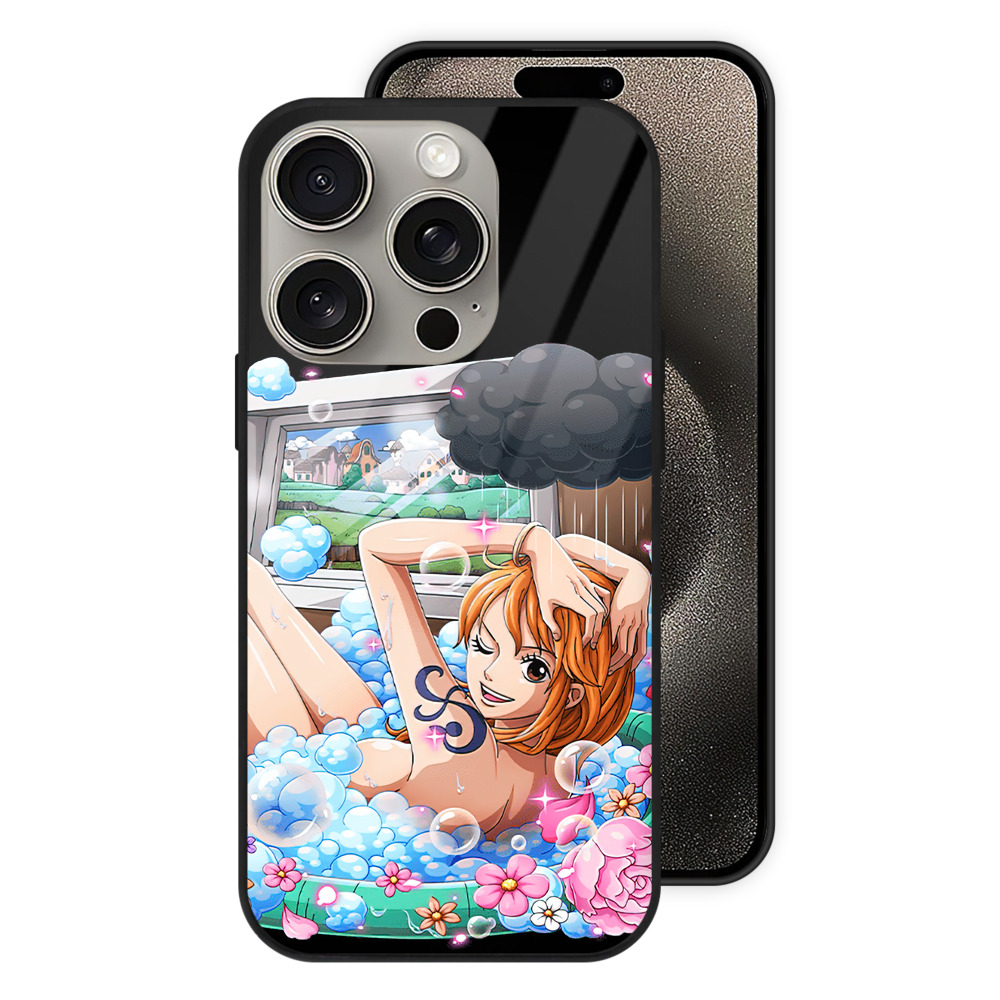 （画像用） ワンピース ナミ ONE PIECE Nami 【iPhone15Pro対応】スマホケース 耐衝撃＆黄変防止 背面ガラス