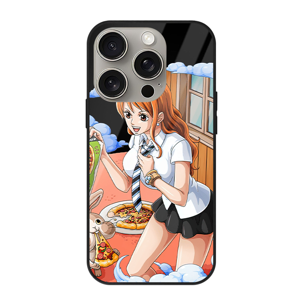 （画像用） ワンピース ナミ ONE PIECE Nami 【iPhone15Pro対応】スマホケース 耐衝撃＆黄変防止 背面ガラス