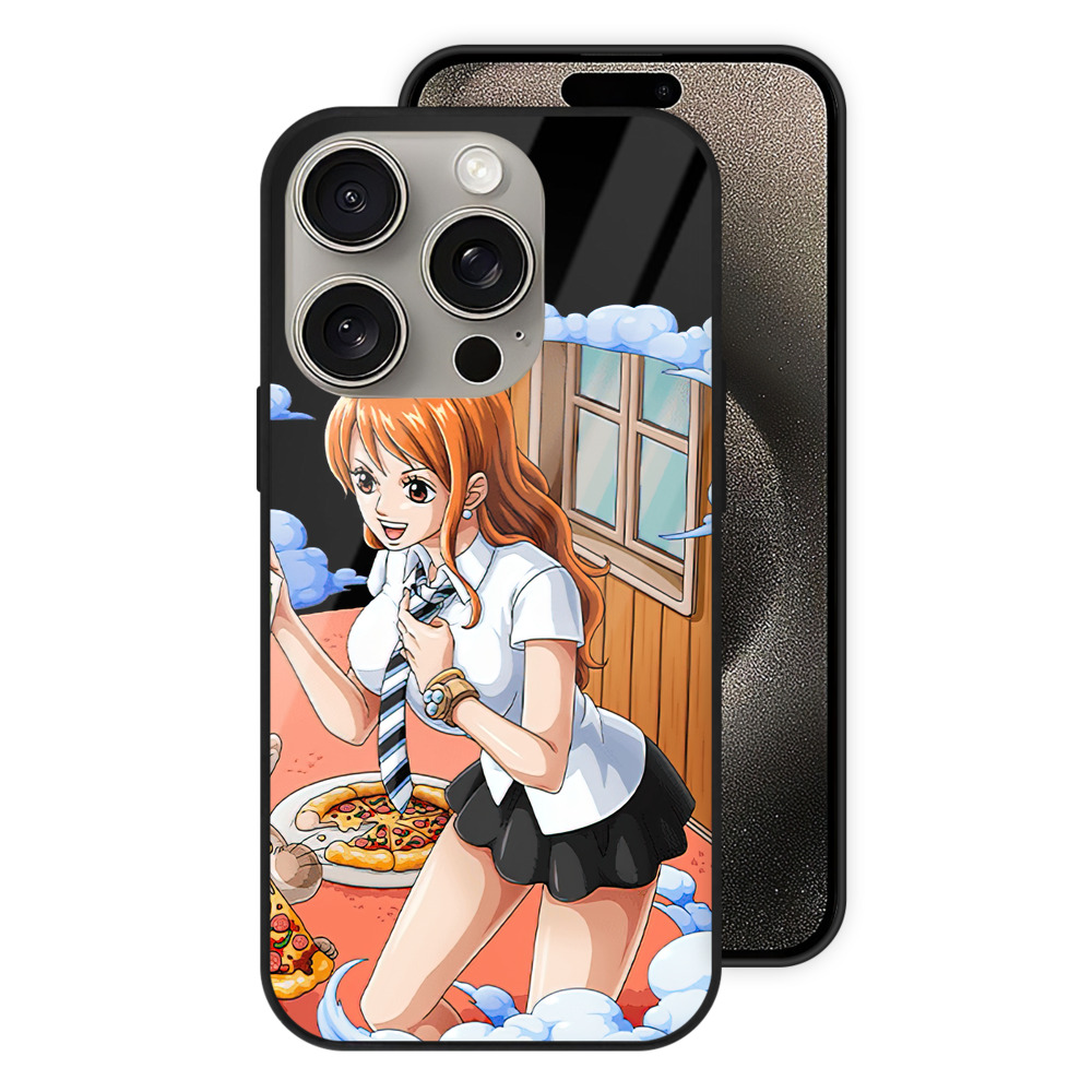 （画像用） ワンピース ナミ ONE PIECE Nami 【iPhone15Pro対応】スマホケース 耐衝撃＆黄変防止 背面ガラス