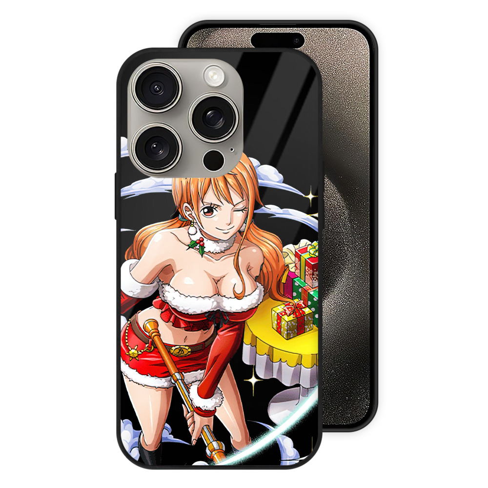 （画像用） ワンピース ナミ ONE PIECE Nami 【iPhone15Pro対応】スマホケース 耐衝撃＆黄変防止 背面ガラス