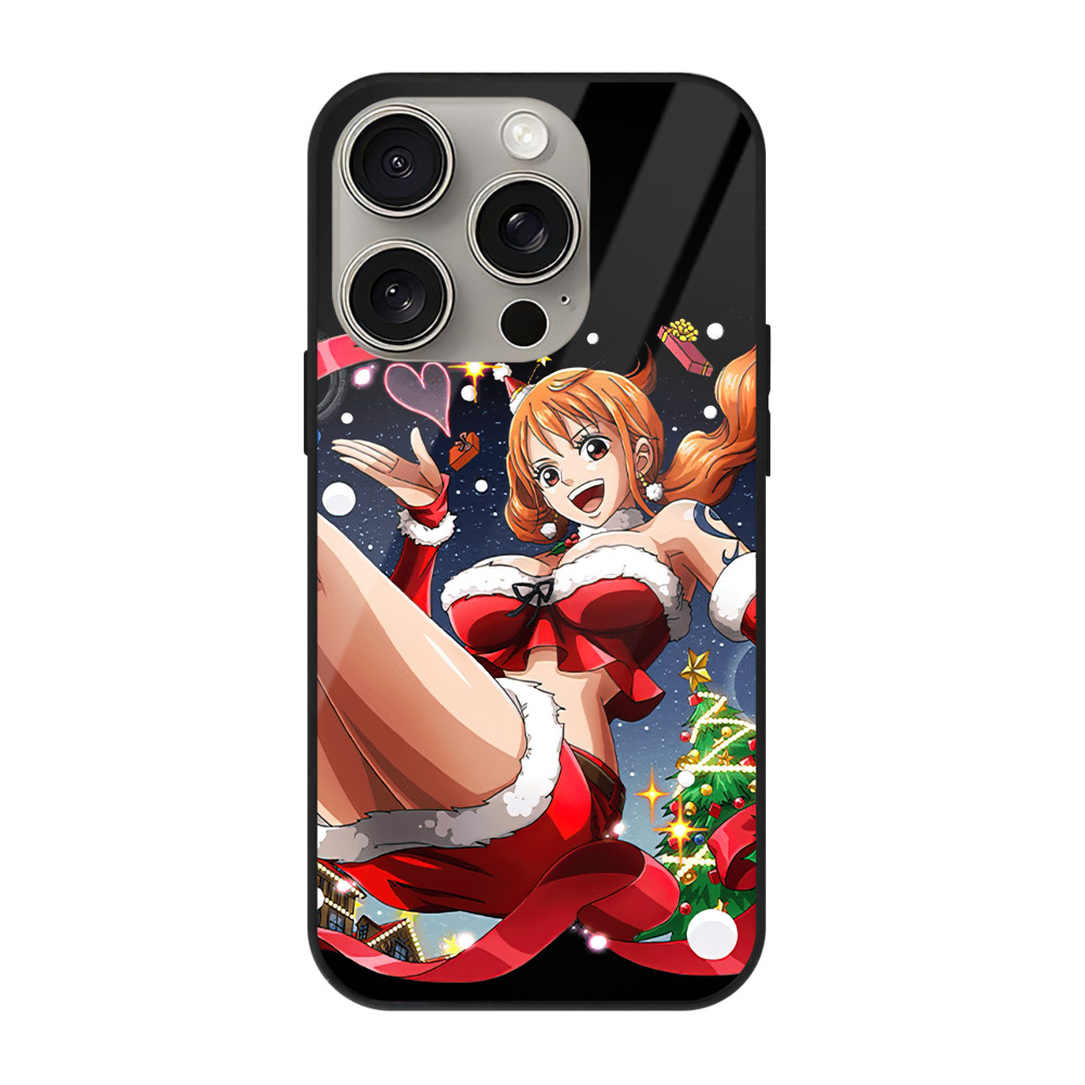 （画像用） ワンピース ナミ ONE PIECE Nami 【iPhone15Pro対応】スマホケース 耐衝撃＆黄変防止 背面ガラス