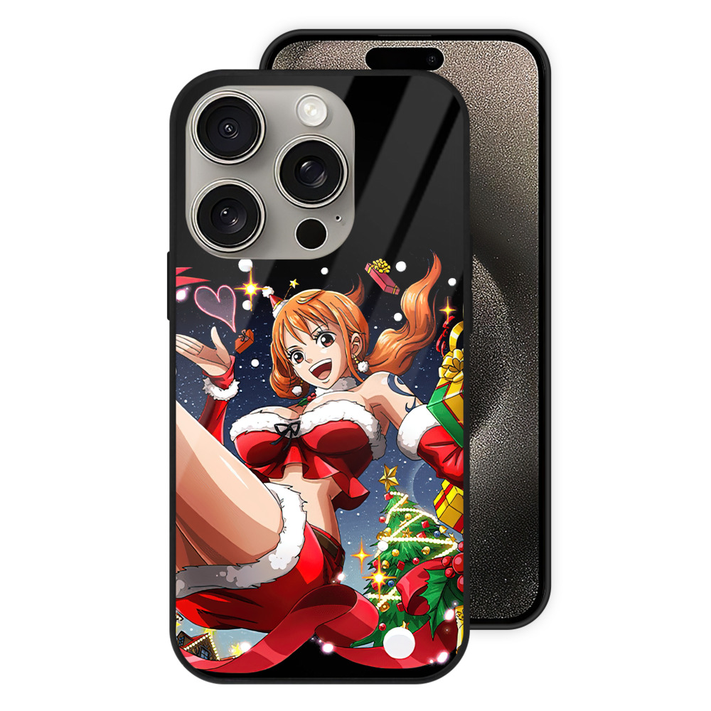 （画像用） ワンピース ナミ ONE PIECE Nami 【iPhone15Pro対応】スマホケース 耐衝撃＆黄変防止 背面ガラス