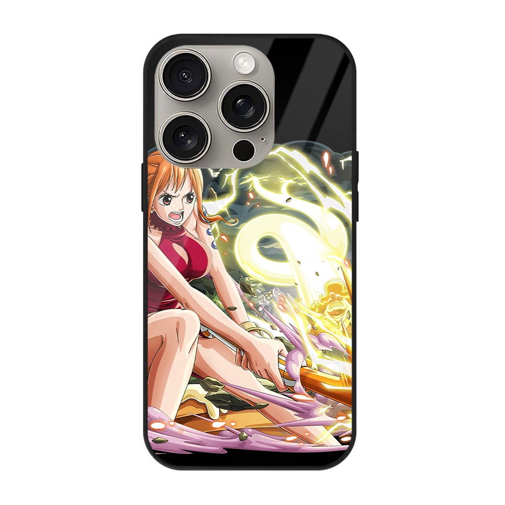 （画像用） ワンピース ナミ ONE PIECE Nami 【iPhone15Pro対応】スマホケース 耐衝撃＆黄変防止 背面ガラス