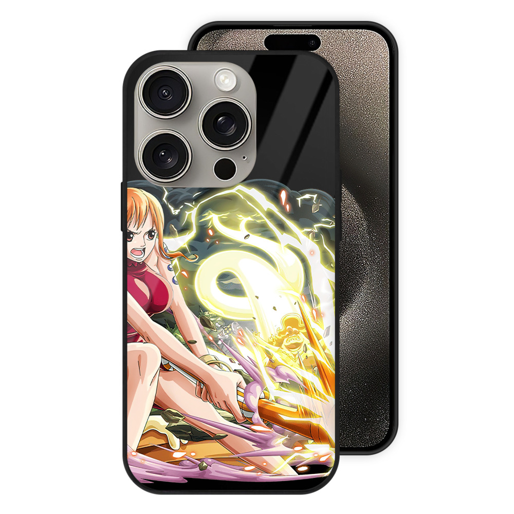 （画像用） ワンピース ナミ ONE PIECE Nami 【iPhone15Pro対応】スマホケース 耐衝撃＆黄変防止 背面ガラス