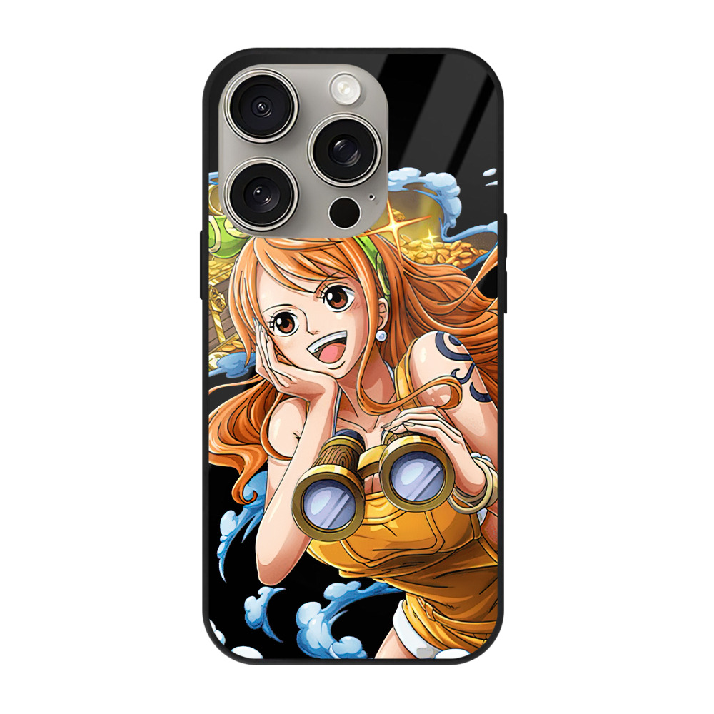 （画像用） ワンピース ナミ ONE PIECE Nami 【iPhone15Pro対応】スマホケース 耐衝撃＆黄変防止 背面ガラス