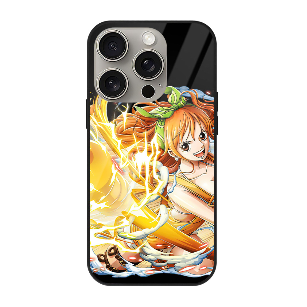 （画像用） ワンピース ナミ ONE PIECE Nami 【iPhone15Pro対応】スマホケース 耐衝撃＆黄変防止 背面ガラス