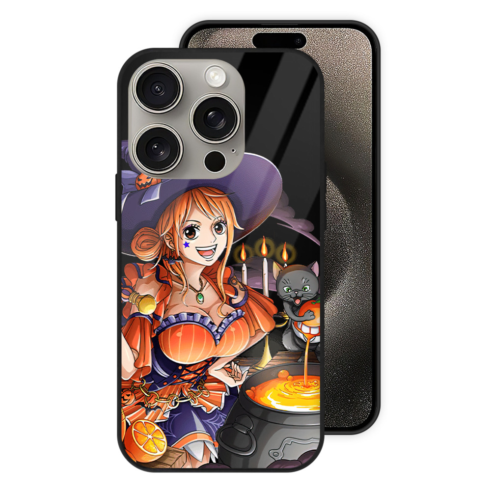 （画像用） ワンピース ナミ ONE PIECE Nami 【iPhone15Pro対応】スマホケース 耐衝撃＆黄変防止 背面ガラス