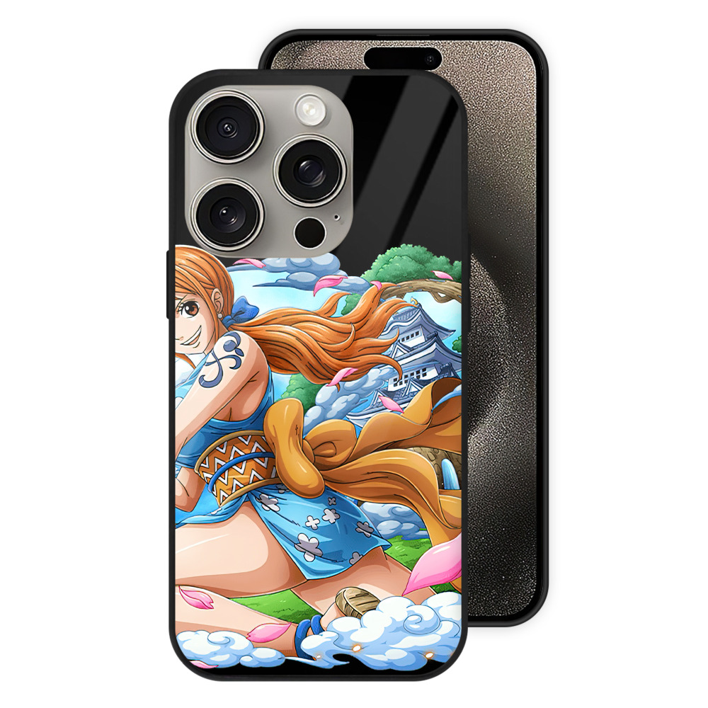 （画像用） ワンピース ナミ ONE PIECE Nami 【iPhone15Pro対応】スマホケース 耐衝撃＆黄変防止 背面ガラス