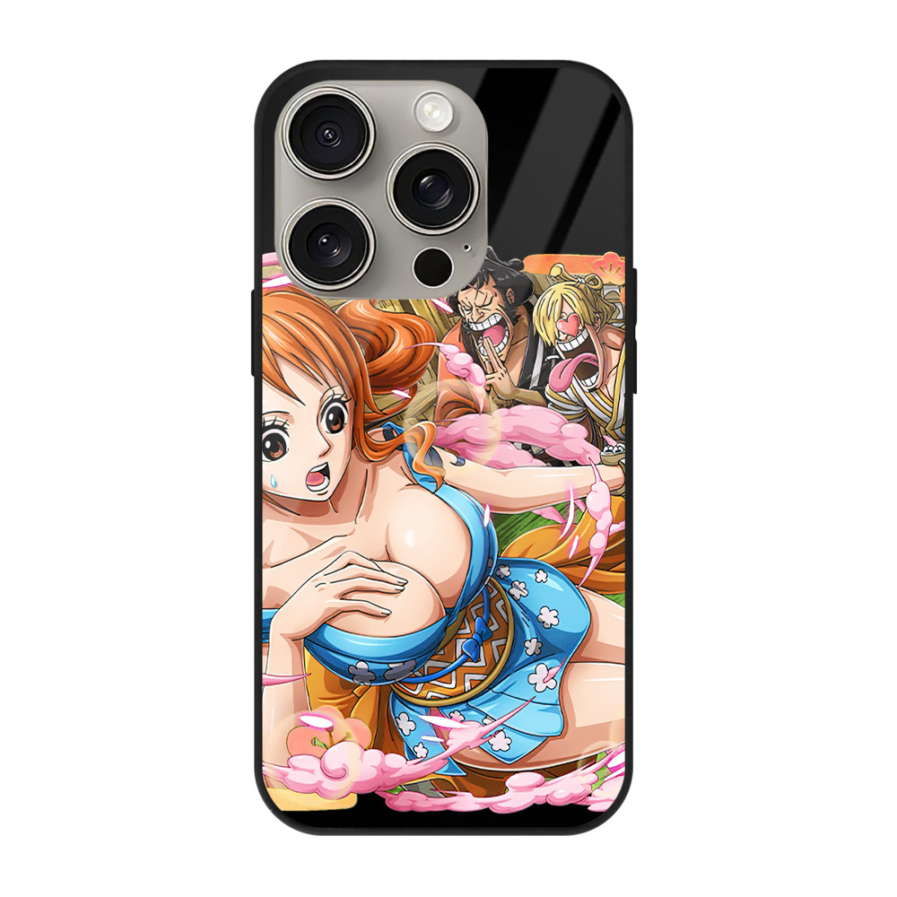 （画像用） ワンピース ナミ ONE PIECE Nami 【iPhone15Pro対応】スマホケース 耐衝撃＆黄変防止 背面ガラス